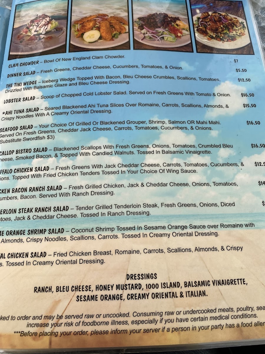 Menu Toucan's Lakefront-10