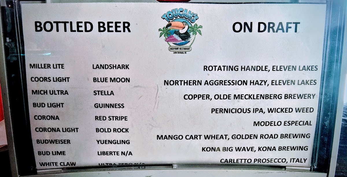 Menu Toucan's Lakefront-2