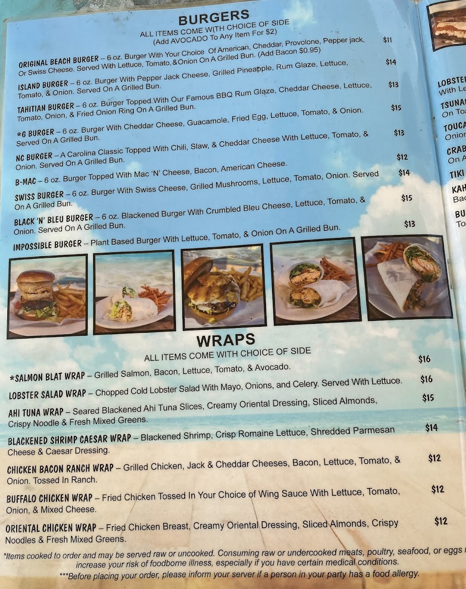 Menu Toucan's Lakefront-4