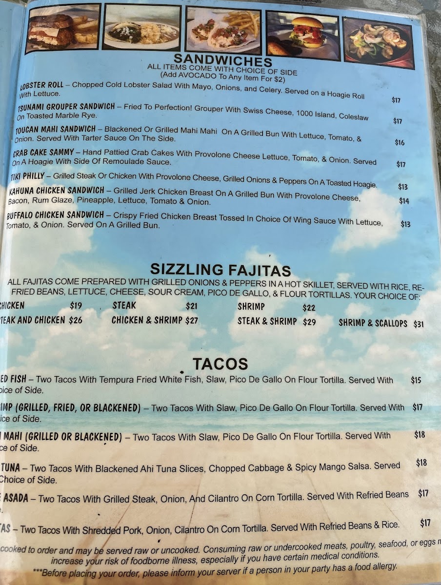 Menu Toucan's Lakefront-9